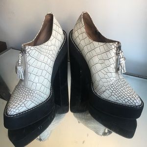 Jeffery Campbell White Snake Booties